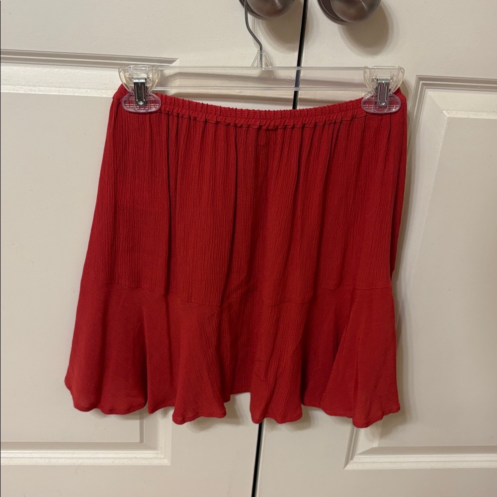 Express Red Ruched Skirt - Picture 6 of 6